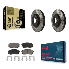 Front Drill Slot Brake Rotors Ceramic Pad Kit For Hyundai Tucson Kia Sportage EV