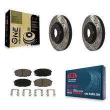 Load image into Gallery viewer, Front Coat Drill Slot Disc Brake Rotor Ceramic Pad Kit For Kia Forte Koup Forte5