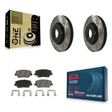 Load image into Gallery viewer, [Front] 2014-2017 Kia Rondo Performance Drilled &amp; Slotted Brake Rotor &amp; Ceramic Pads Kit For Max Braking