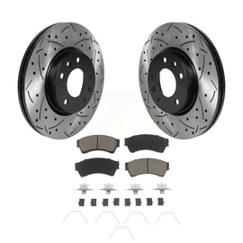 Front Drill Slot Brake Rotor Ceramic Pad Kit For Ford Fusion Mazda 6 Lincoln MKZ