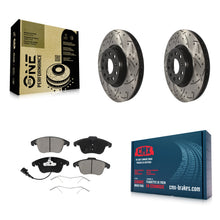 Charger l'image dans la galerie, Front Drilled Slot Brake Rotor Ceramic Pad Kit For Volkswagen Passat Tiguan Audi