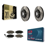 Front Coat Drill Slot Disc Brake Rotors Ceramic Pad Kit For Volkswagen GTI Jetta