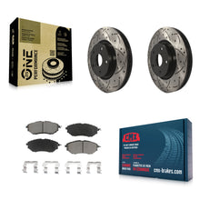 Load image into Gallery viewer, Front Drilled Slot Brake Rotors Ceramic Pad Kit For Subaru Outback Legacy WRX B9