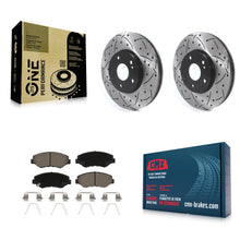Load image into Gallery viewer, Front Coated Drill Slot Disc Brake Rotors Ceramic Pad Kit For Honda Pilot Accord