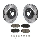 Front Drilled Slot Disc Brake Rotors Ceramic Pad Kit For Honda Odyssey Acura MDX