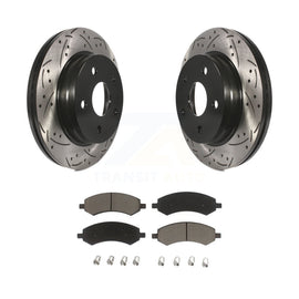 Front Drill Slot Brake Rotors Ceramic Pad Kit For Ram 1500 Dodge Classic Durango