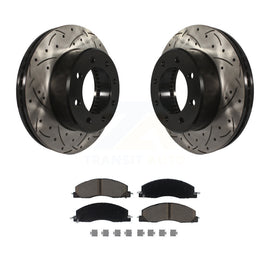 Front Drilled Slot Disc Brake Rotor Ceramic Pad Kit For Ram 2500 3500 1500 Dodge