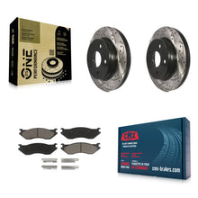 Charger l'image dans la galerie, Front Drilled Slot Disc Brake Rotor &amp; Ceramic Pad Kit For Dodge Ram 1500 Durango