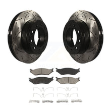 Charger l&#39;image dans la galerie, Front Drilled Slot Brake Rotor &amp; Ceramic Pad Kit For Ford F-450 Super Duty F-550