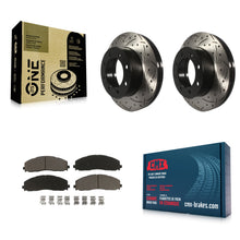 Charger l'image dans la galerie, Front Drilled Slot Brake Rotor &amp; Ceramic Pad Kit For Ford F-250 Super Duty F-350