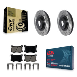 Front Drilled Slot Brake Rotors Ceramic Pad Kit For Hyundai Genesis G80 Kia K900