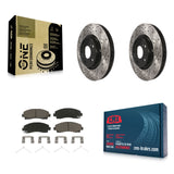 [Front] 2009-2014 Acura TL Performance Drilled & Slotted Brake Rotor & Ceramic Pads Kit For Max Braking