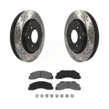 Front Drilled Slot Brake Rotor Ceramic Pad Kit For Ford F-150 Expedition Lincoln