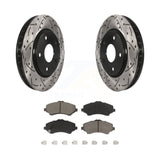 Front Drill Slot Brake Rotors Ceramic Pad Kit For Dodge Grand Caravan Chrysler &