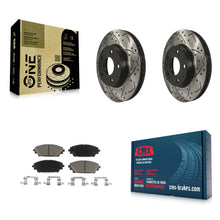 Load image into Gallery viewer, [Front] 2016-2021 Mazda CX-3 FWD Performance Drilled &amp; Slotted Brake Rotor &amp; Ceramic Pads Kit For Max Braking
