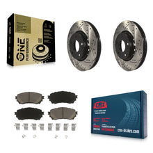 Charger l'image dans la galerie, Front Drilled Slot Brake Rotor &amp; Ceramic Pad Kit For Mazda 6 Naturally Aspirated