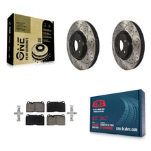 Charger l'image dans la galerie, Front Coated Drilled Slotted Disc Brake Rotors And Ceramic Pads Kit For Audi Q5