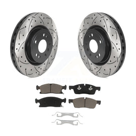 Front Drill Slot Disc Brake Rotor Ceramic Pad Kit For Mercedes-Benz ML350 GLE350