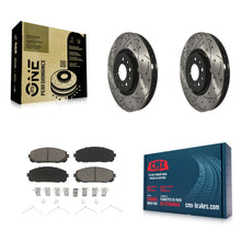 Load image into Gallery viewer, Front Coated Drilled Slotted Disc Brake Rotors Ceramic Pad Kit For Jeep Cherokee