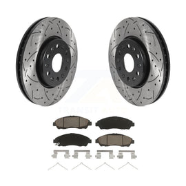 Front Drilled Slot Brake Rotor Ceramic Pad Kit For Chevrolet Traverse GMC Acadia