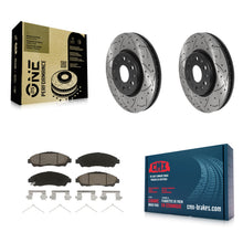 Load image into Gallery viewer, Front Drilled Slot Brake Rotor Ceramic Pad Kit For Chevrolet Traverse GMC Acadia
