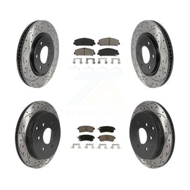 Front Rear Drilled Slot Brake Rotor & Ceramic Pad Kit For INFINITI Nissan Armada