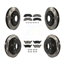 Charger l'image dans la galerie, Front Rear Coated Drilled Slot Disc Brake Rotor &amp; Ceramic Pad Kit For Ford F-150
