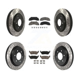 Front Rear Drill Slot Disc Brake Rotor Ceramic Pad Kit For Ford F-150 Expedition