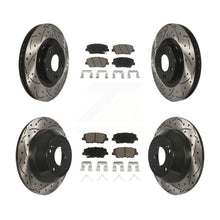 Charger l'image dans la galerie, Front Rear Coated Drilled Slot Disc Brake Rotors Ceramic Pad Kit For Kia Sorento