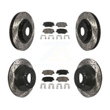 Front Rear Drill Slot Brake Rotor Ceramic Pad Kit For Hyundai Santa Fe Sport Kia