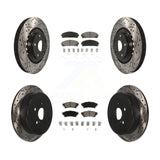 Front Rear Drilled Slot Brake Rotor Ceramic Pad Kit For Toyota Highlander Sienna