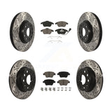 Front Rear Drill Slot Disc Brake Rotor Ceramic Pad Kit For Volkswagen Beetle GTI
