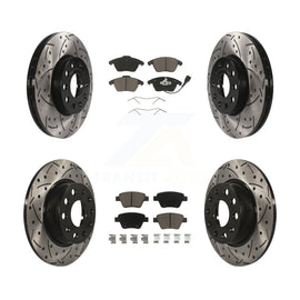 Front Rear Drilled Slot Disc Brake Rotor & Ceramic Pad Kit For Volkswagen Beetle