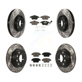 Front Rear Drill Slot Brake Rotors Ceramic Pad Kit For 13 Volkswagen Beetle 2.5L