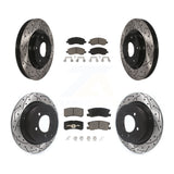 Front Rear Drill Slot Brake Rotor Ceramic Pad Kit For Jeep Patriot Compass Dodge
