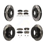 Front Rear Drilled Slot Disc Brake Rotor & Ceramic Pad Kit For Mitsubishi Lancer