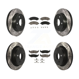 Front Rear Drilled Slot Brake Rotor & Ceramic Pad Kit For Ram 1500 Dodge Classic