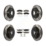 Front Rear Drilled Slot Brake Rotor & Ceramic Pad Kit For Ram 1500 Dodge Classic