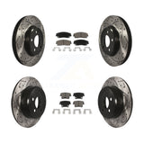 Front Rear Drill Slot Brake Rotor Ceramic Pad Kit For Dodge Charger Chrysler 300