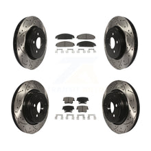 Charger l'image dans la galerie, Front Rear Coated Drill Slot Disc Brake Rotors Ceramic Pad Kit For Dodge Charger