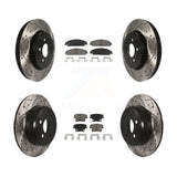 Front Rear Drill Slot Brake Rotor Ceramic Pad Kit For Chrysler 300 AWD with 3.5L