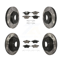 Charger l'image dans la galerie, Front Rear Coated Drilled Slot Disc Brake Rotor &amp; Ceramic Pad Kit For Ford C-Max