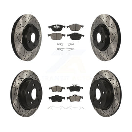 Front Rear Drill Slot Disc Brake Rotors Ceramic Pad Kit For Ford Transit Connect