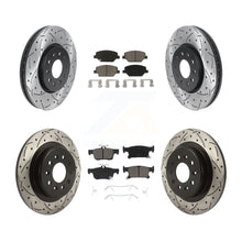 Charger l&#39;image dans la galerie, Front Rear Coated Drill Slot Disc Brake Rotor Ceramic Pad Kit For Buick Envision