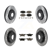 Charger l'image dans la galerie, Front Rear Coated Drill Slot Disc Brake Rotor Ceramic Pad Kit For Buick Envision