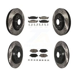 Front Rear Drill Slot Brake Rotors Ceramic Pad Kit For Ford Explorer Taurus Flex