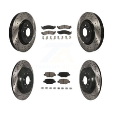 Charger l'image dans la galerie, [Front+Rear] 10-12 Ford Taurus SHO Performance Drilled &amp; Slotted Brake Rotor &amp; Ceramic Pads Kit For Max Braking