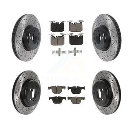 Front Rear Drill Slot Brake Rotors Ceramic Pad Kit For BMW 335i 340i xDrive 435i