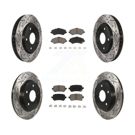 Front Rear Drill Slot Brake Rotor Ceramic Pad Kit For Dodge Grand Caravan Town &