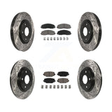 Front Rear Drill Slot Brake Rotor Ceramic Pad Kit For Dodge Grand Caravan Town &